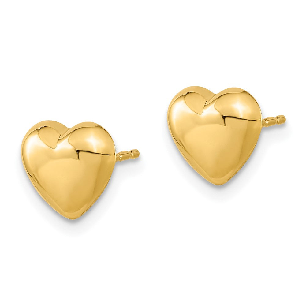 14K Gelbgold Poliert Herz Ohrstecker