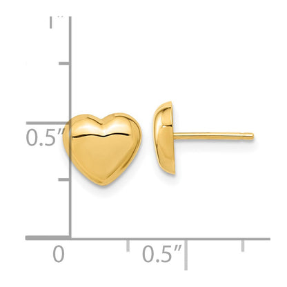 14K Gelbgold Poliert Herz Ohrstecker