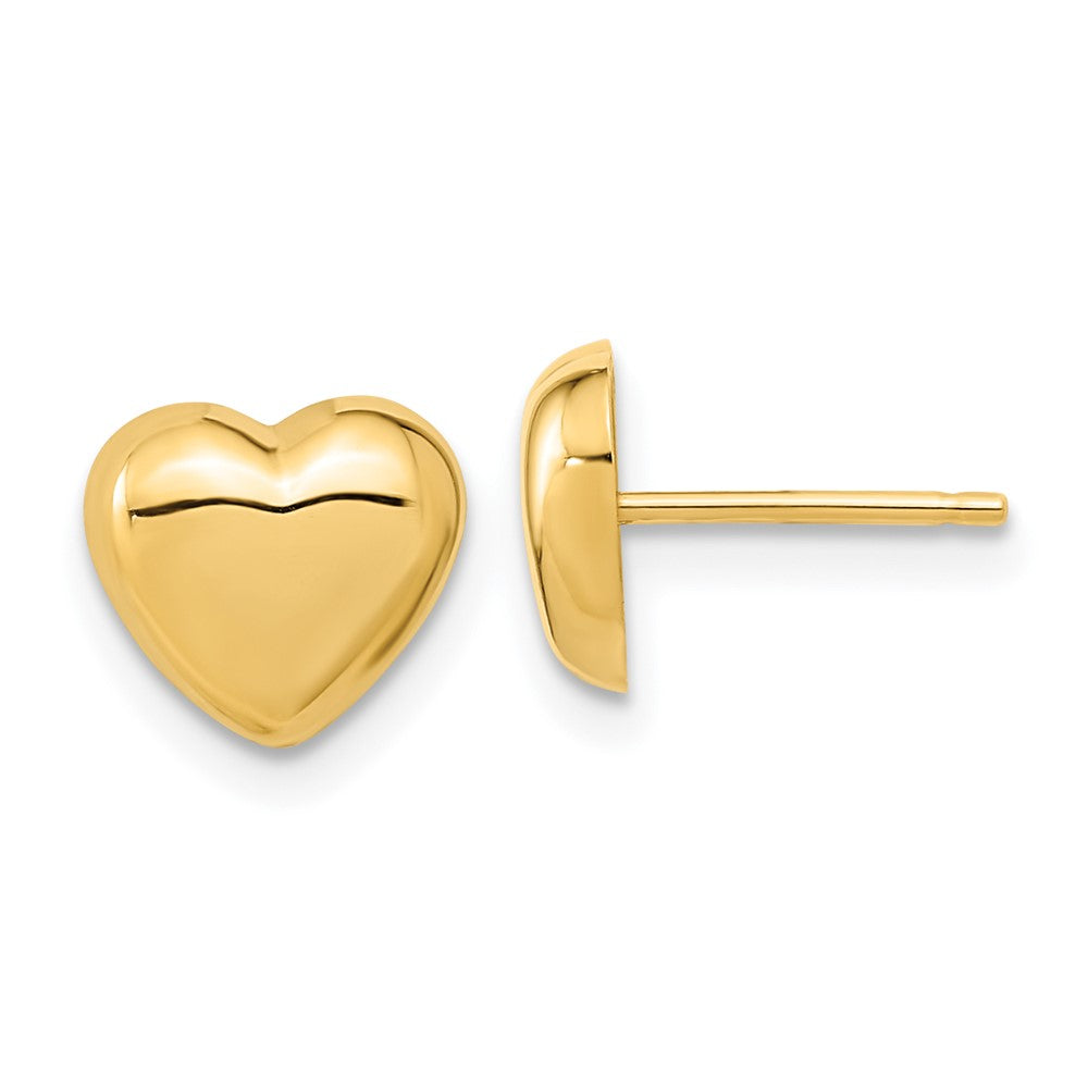 14K Gelbgold Poliert Herz Ohrstecker
