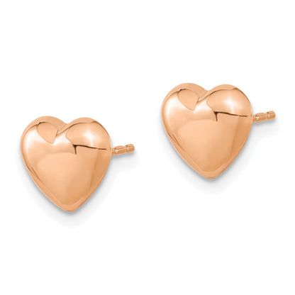 14K Roségold Poliert Herz Ohrstecker