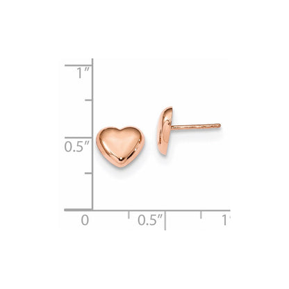 14K Roségold Poliert Herz Ohrstecker