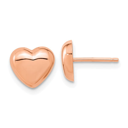 14K Roségold Poliert Herz Ohrstecker