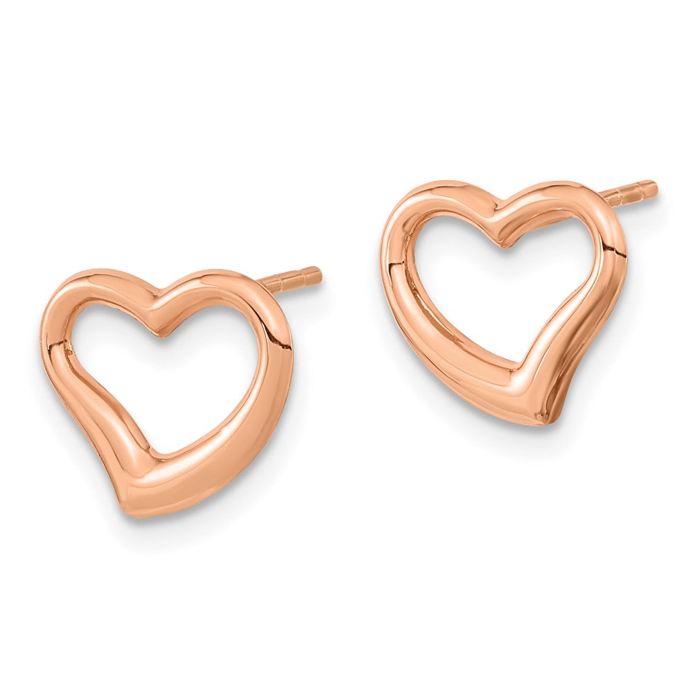 14K Roségold Poliert Herz Ohrstecker