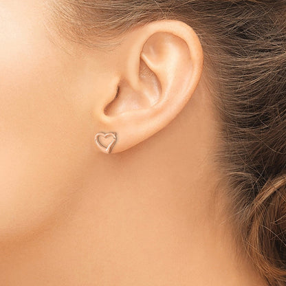 14K Roségold Poliert Herz Ohrstecker