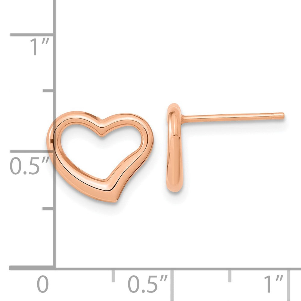 14K Roségold Poliert Herz Ohrstecker