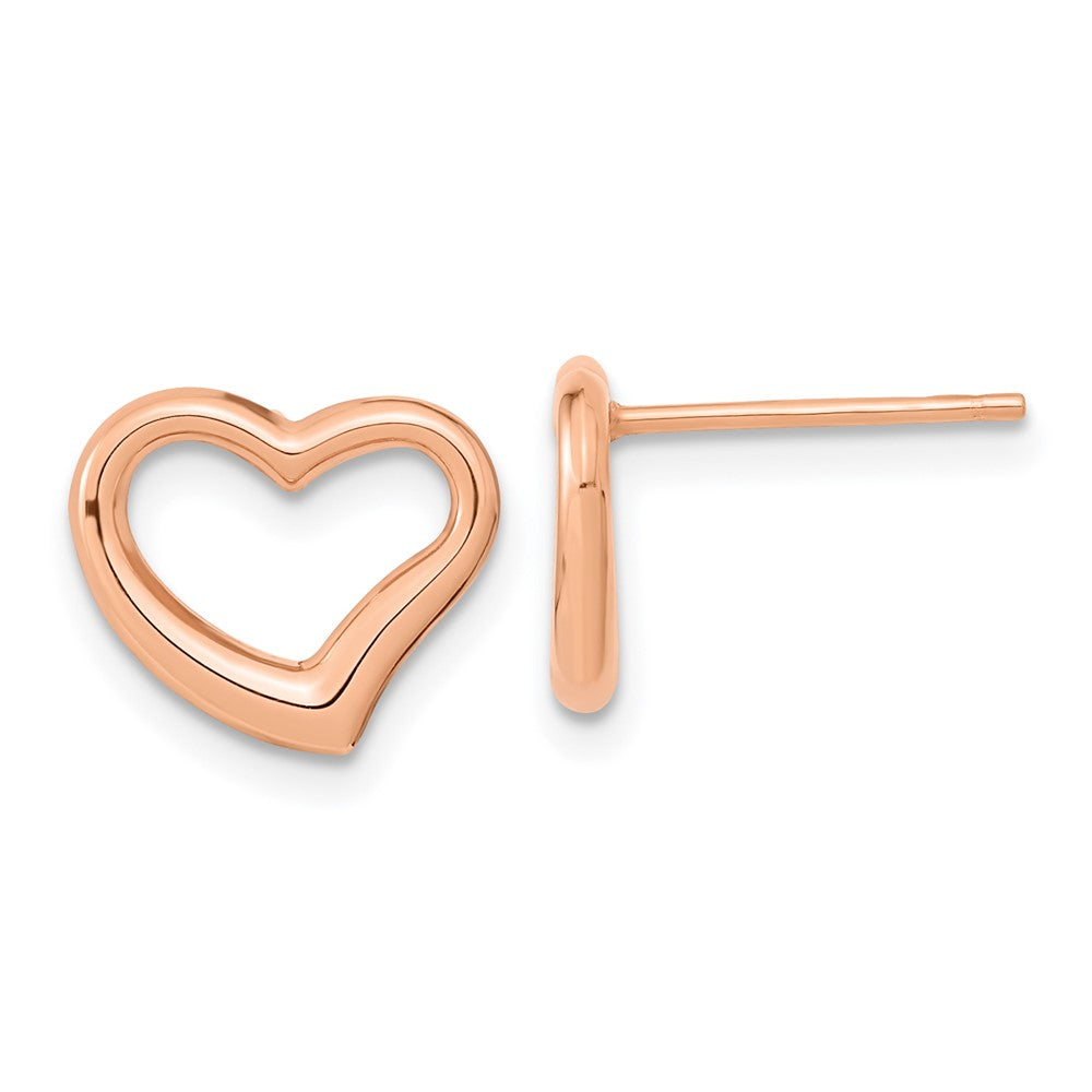 14K Roségold Poliert Herz Ohrstecker