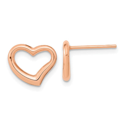 14K Roségold Poliert Herz Ohrstecker
