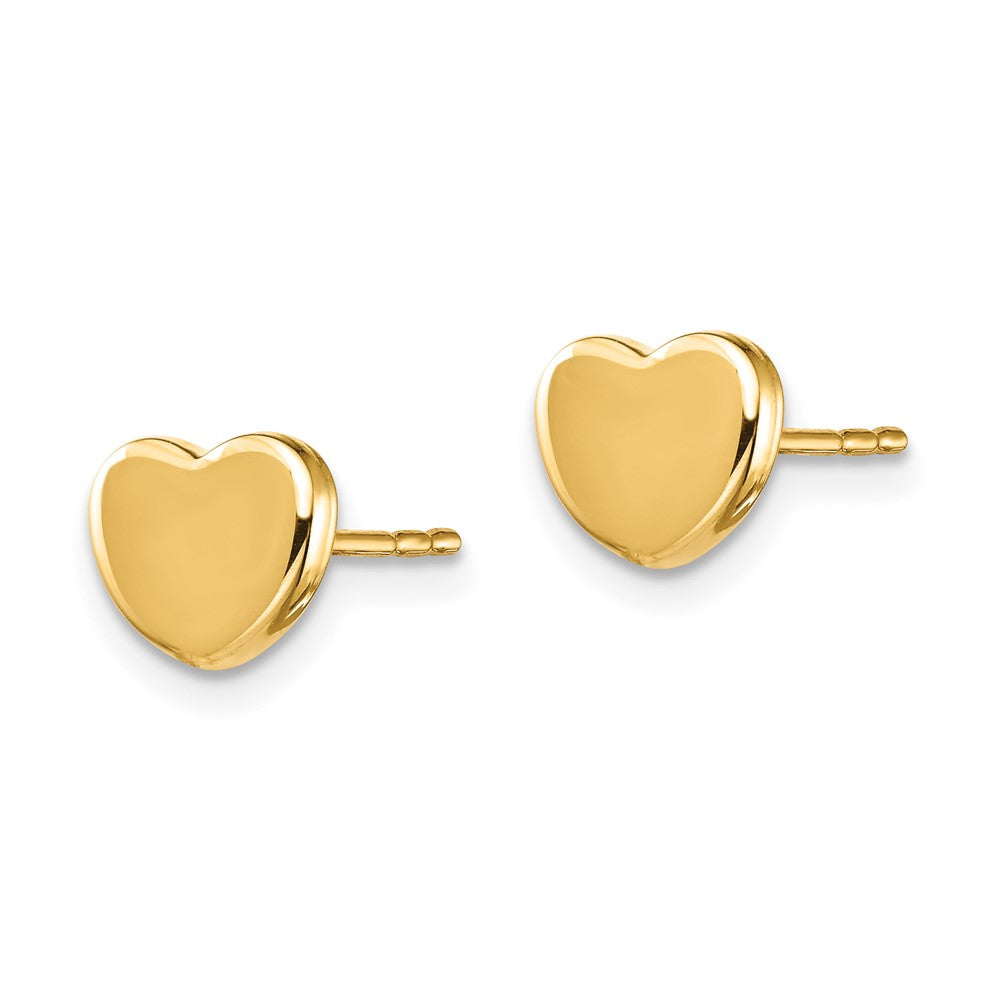 14K Gelbgold Poliert Herz Ohrstecker