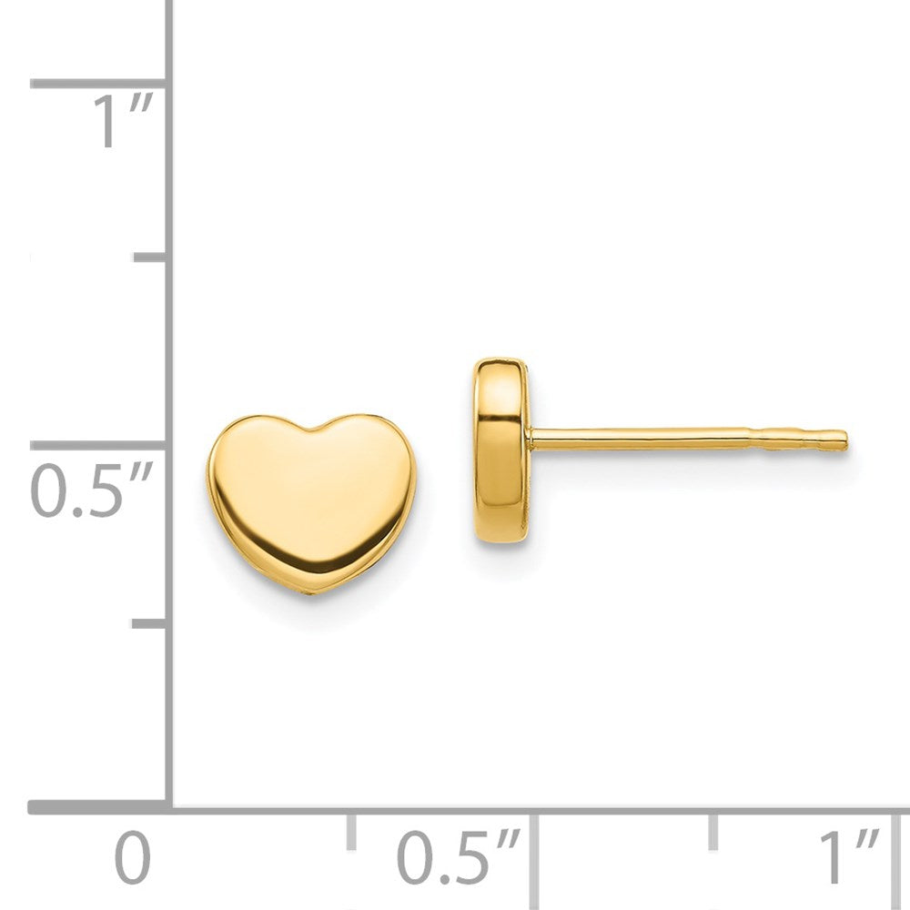 14K Gelbgold Poliert Herz Ohrstecker
