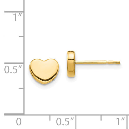 14K Gelbgold Poliert Herz Ohrstecker