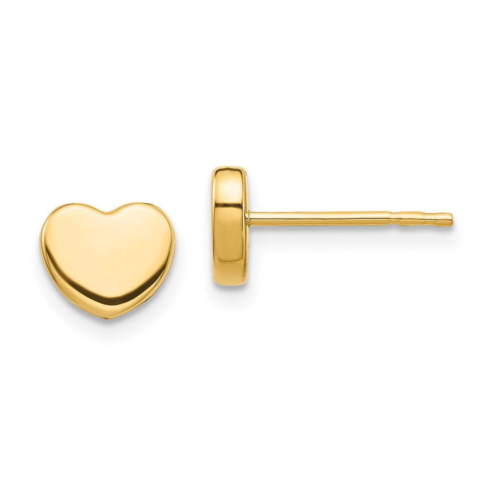 14K Gelbgold Poliert Herz Ohrstecker