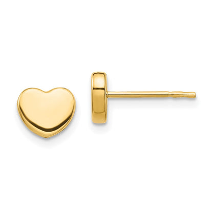 14K Gelbgold Poliert Herz Ohrstecker