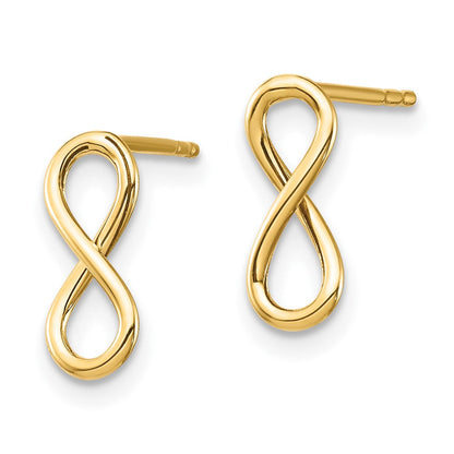 14K Gelbgold Poliert Unendlichkeit Ohrstecker