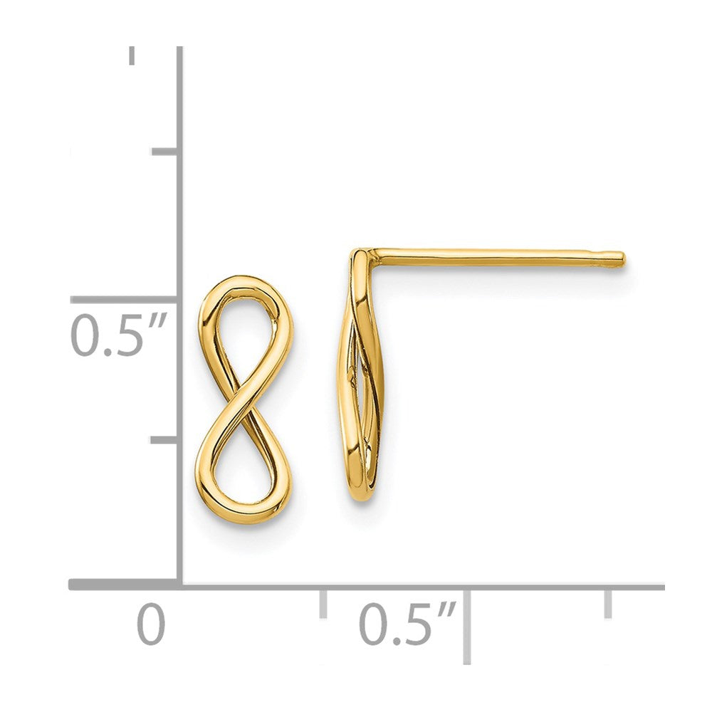 14K Gelbgold Poliert Unendlichkeit Ohrstecker