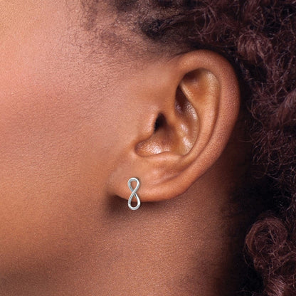 14K Weißgold Poliert Unendlichkeit Ohrstecker