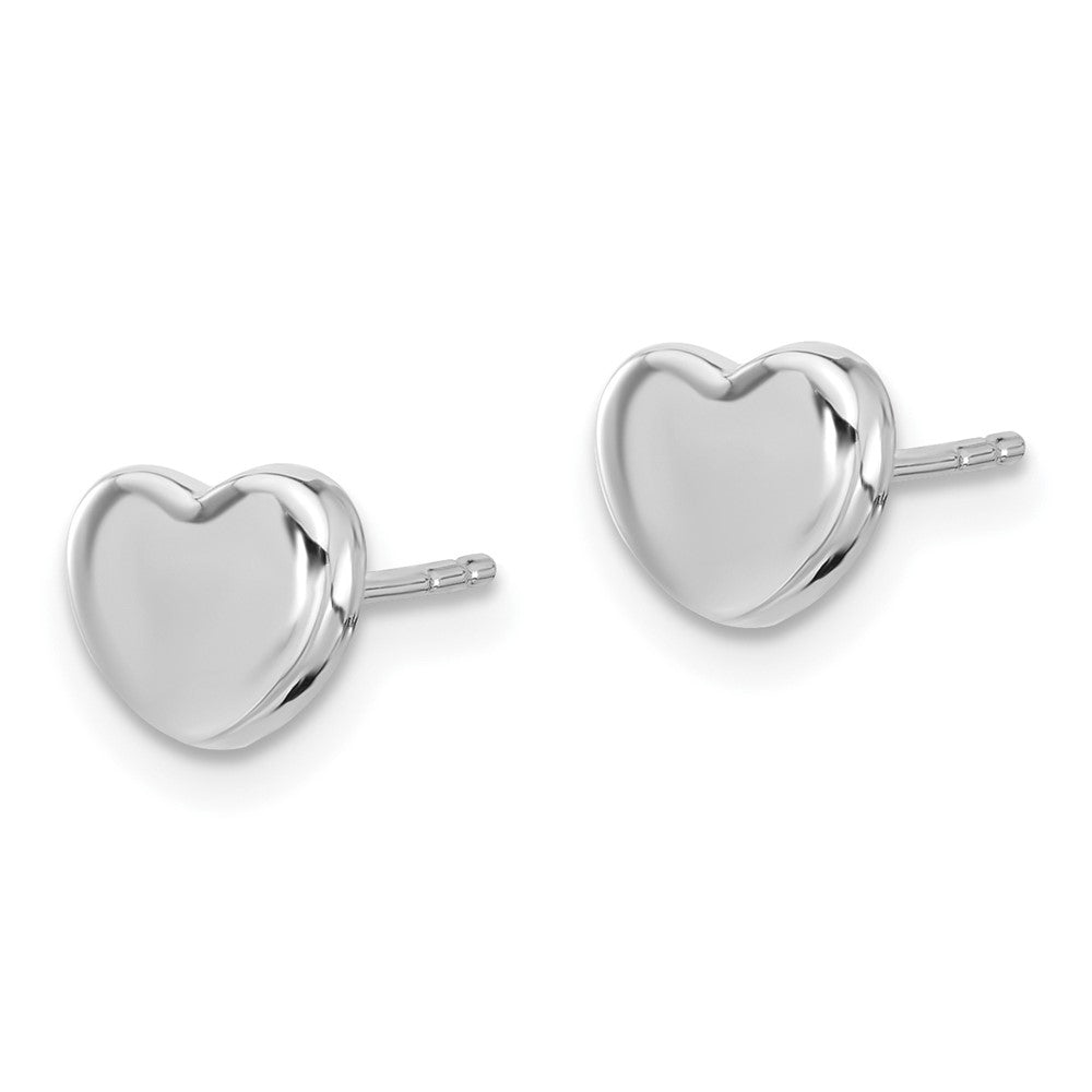 14K Weißgold Poliert Herz Ohrstecker