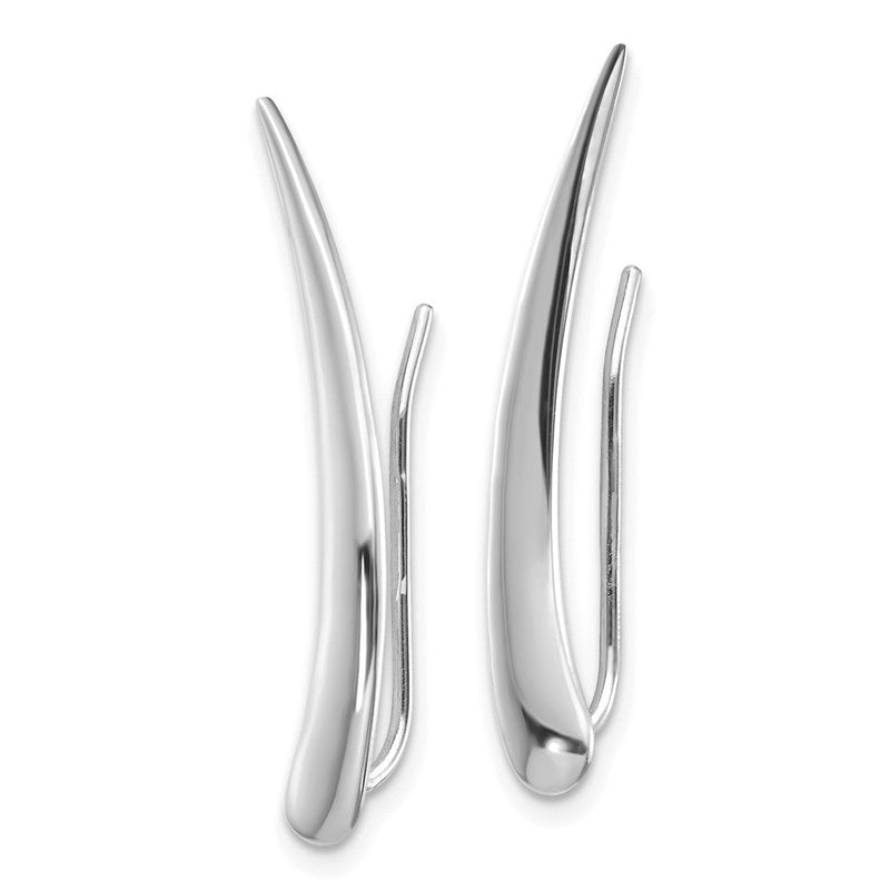 14K Weißgold Poliert Pointed Ohr Climber Ohrringe