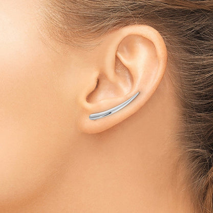 14K Weißgold Poliert Pointed Ohr Climber Ohrringe