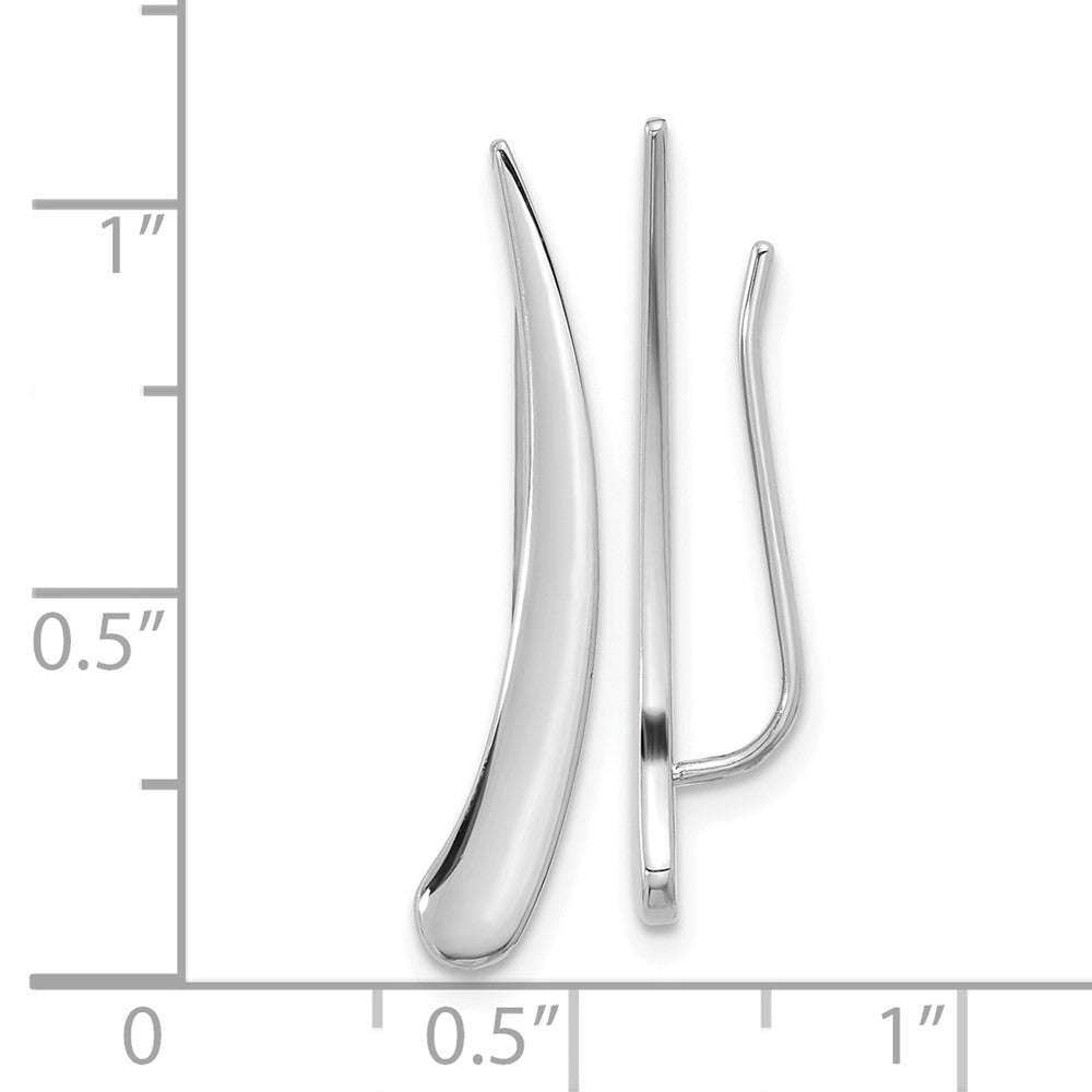 14K Weißgold Poliert Pointed Ohr Climber Ohrringe