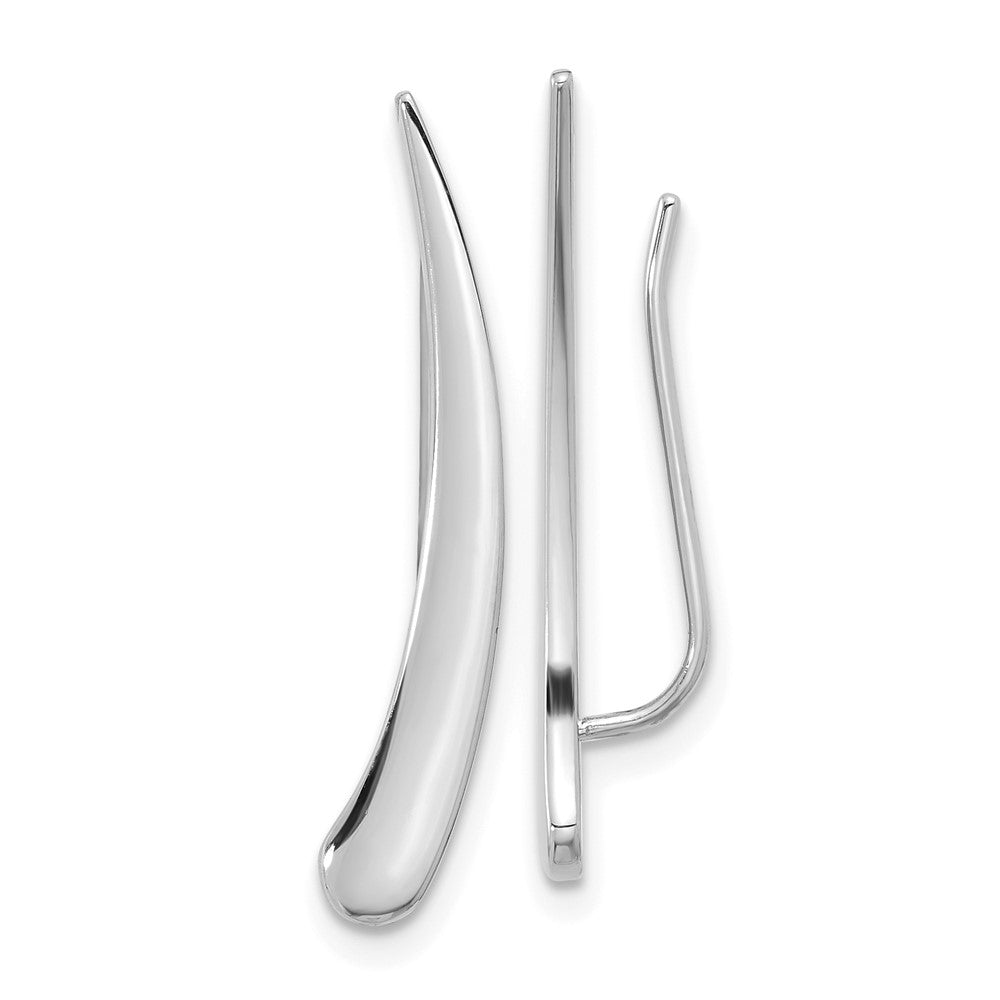 14K Weißgold Poliert Pointed Ohr Climber Ohrringe