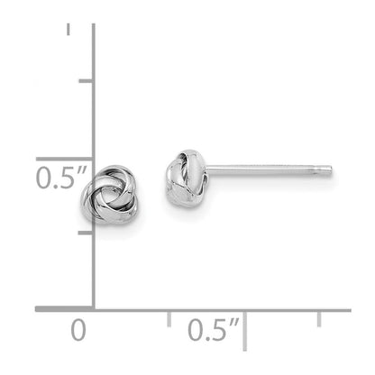 14K Weißgold Poliert Liebe Knoten Ohrstecker