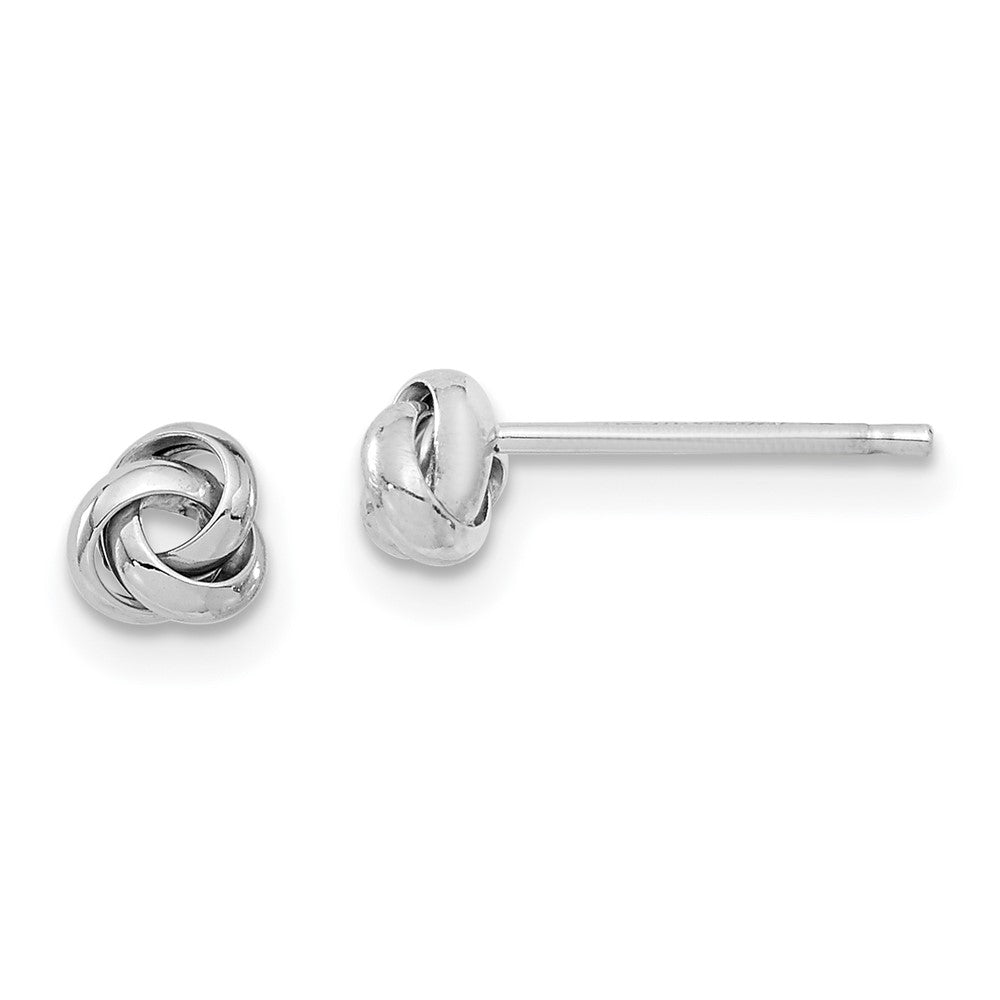 14K Weißgold Poliert Liebe Knoten Ohrstecker