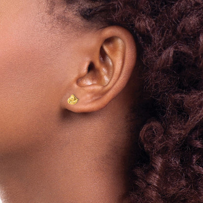 14K Gelbgold Poliert Liebe Knoten Ohrstecker