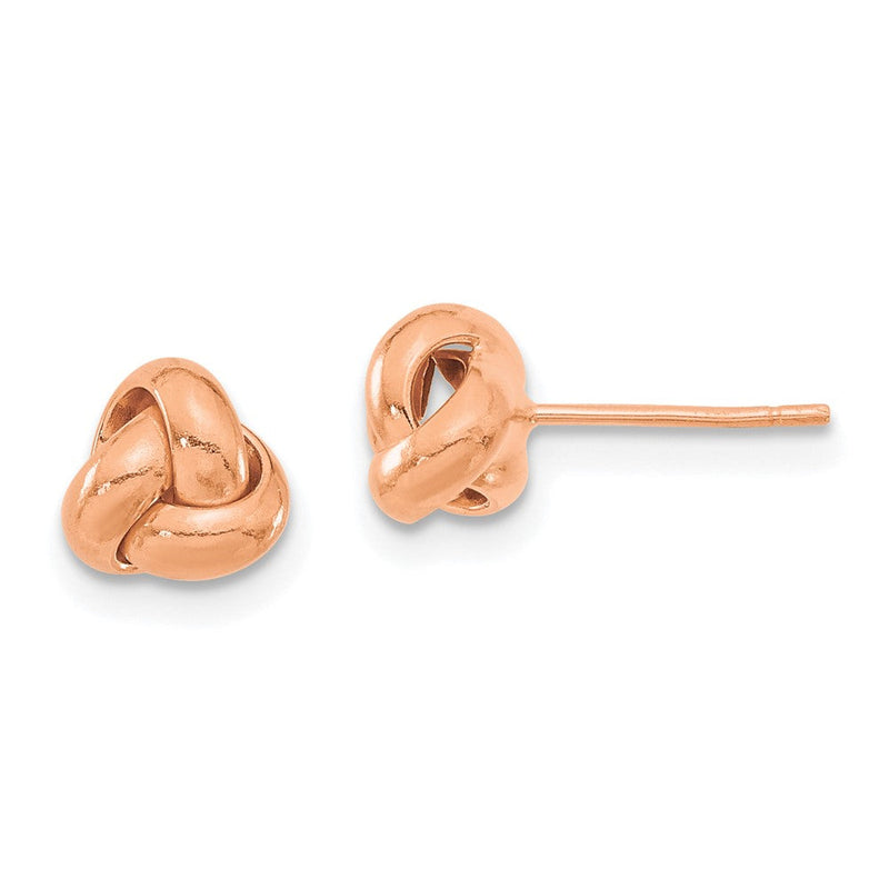 14K Roségold Poliert Liebe Knoten Ohrstecker