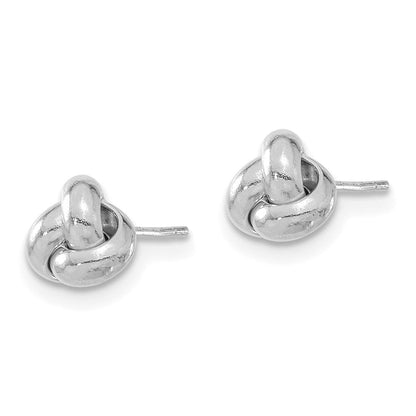 14K Weißgold Poliert Liebe Knoten Ohrstecker