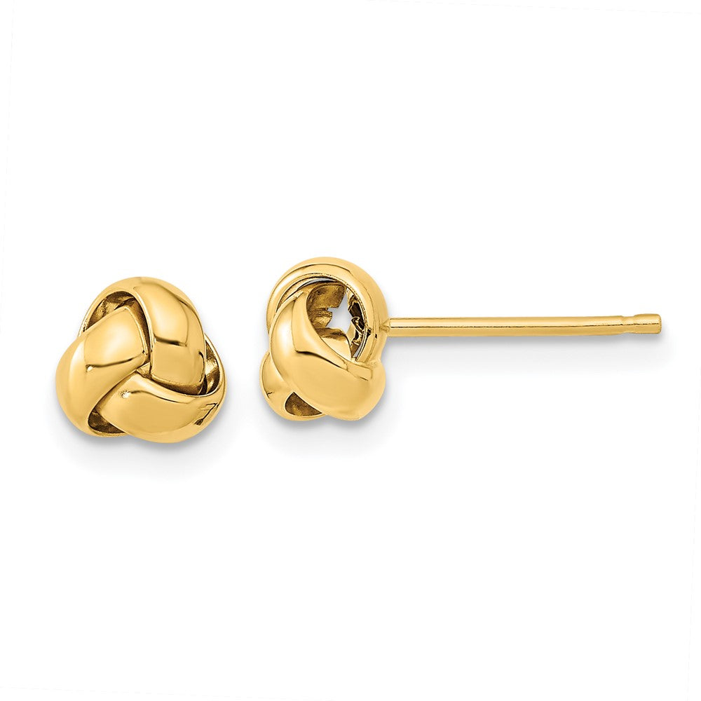 14K Gelbgold Poliert Liebe Knoten Ohrstecker