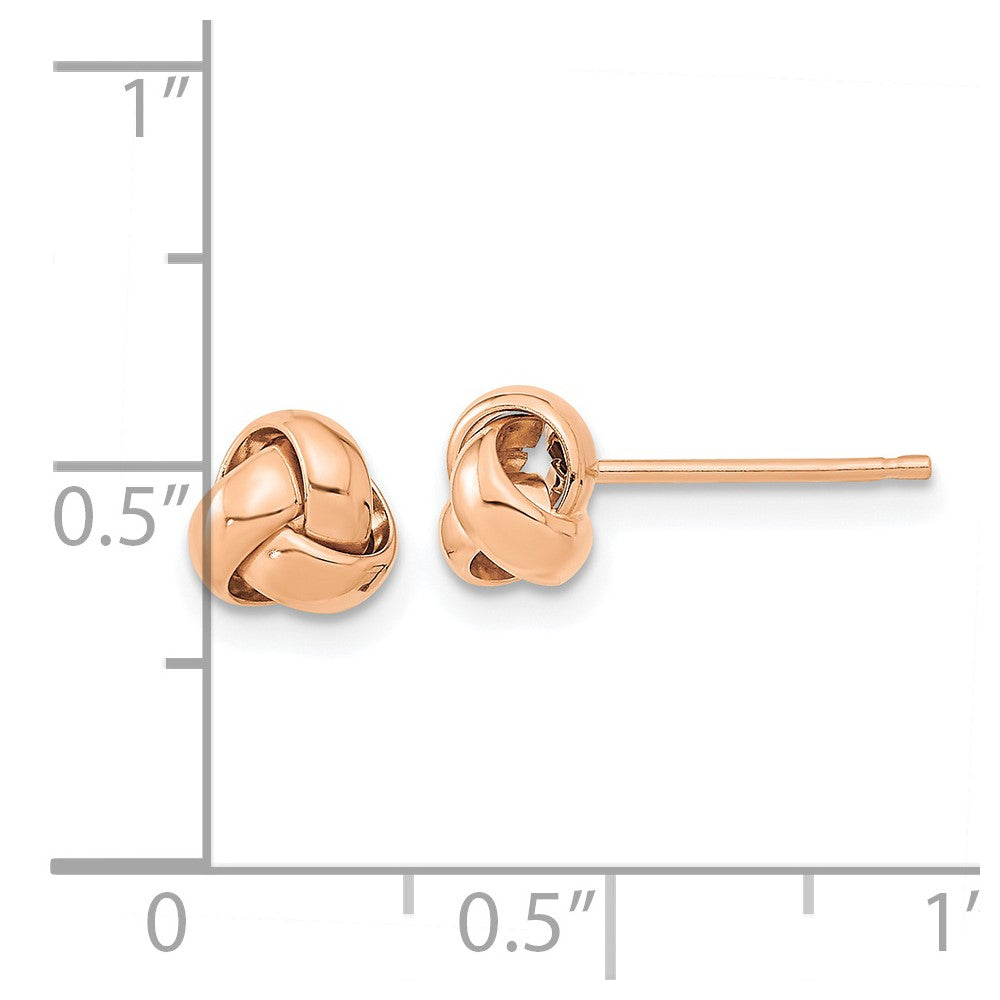 14K Roségold Poliert Liebe Knoten Ohrstecker