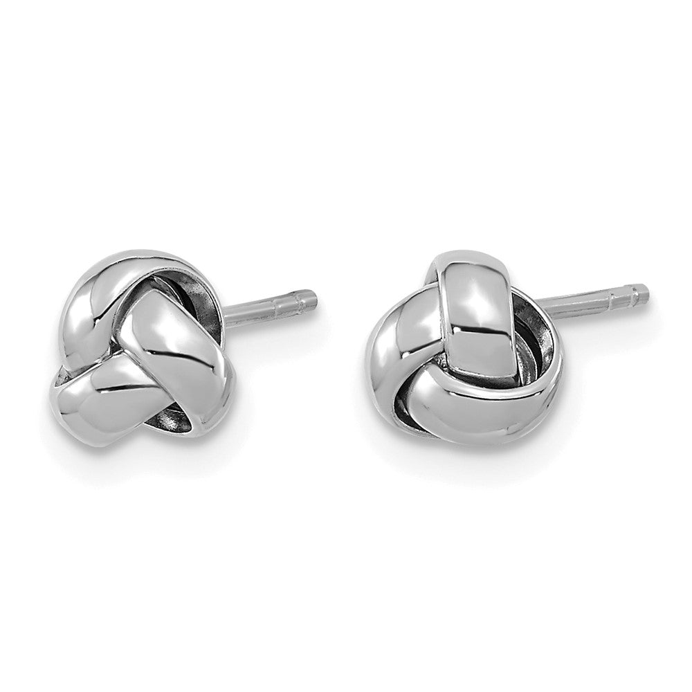 14K Weißgold Poliert Liebe Knoten Ohrstecker