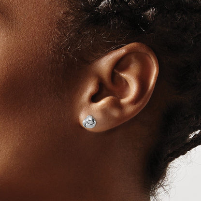 14K Weißgold Poliert Liebe Knoten Ohrstecker