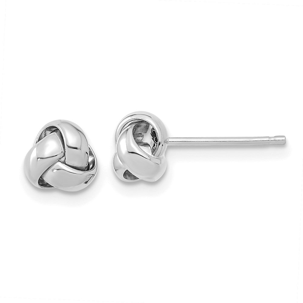 14K Weißgold Poliert Liebe Knoten Ohrstecker