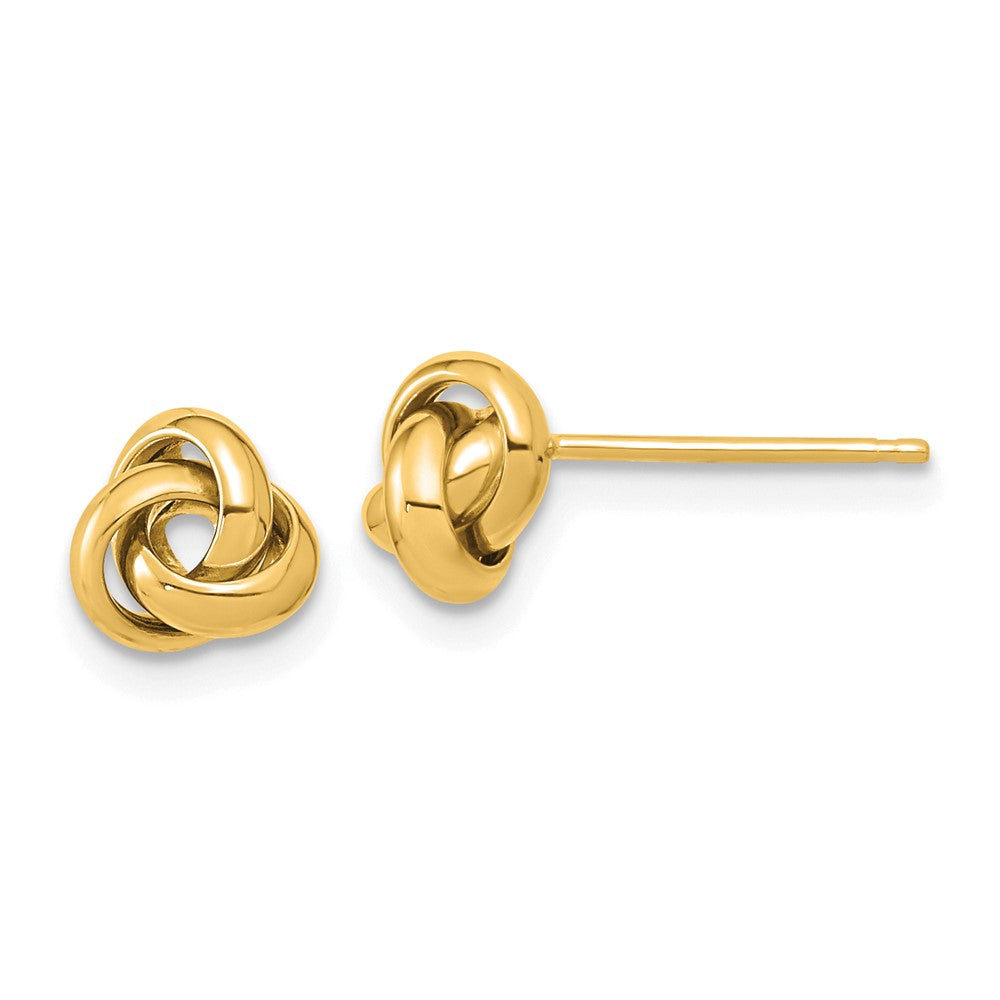 14K Gelbgold Poliert Liebe Knoten Ohrstecker