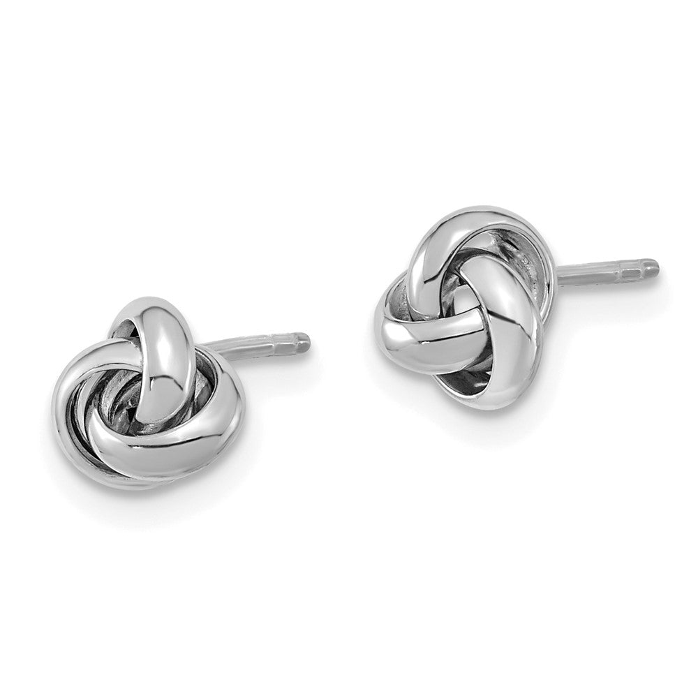 14K Weißgold Poliert Knoten Ohrstecker