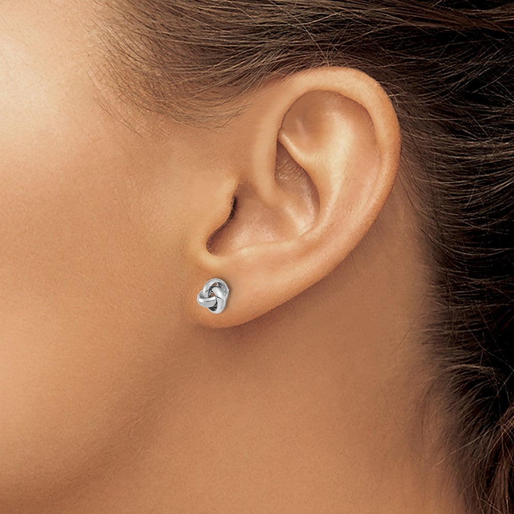 14K Weißgold Poliert Knoten Ohrstecker