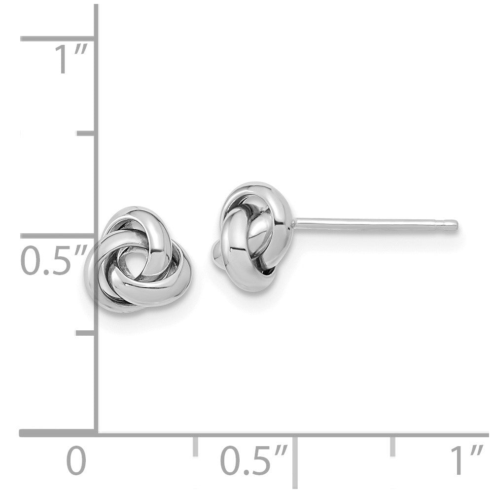 14K Weißgold Poliert Knoten Ohrstecker