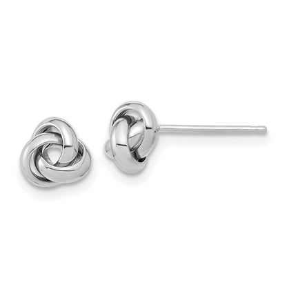 14K Weißgold Poliert Knoten Ohrstecker