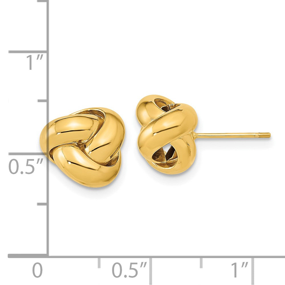 14K Gelbgold Poliert Liebe Knoten Ohrstecker