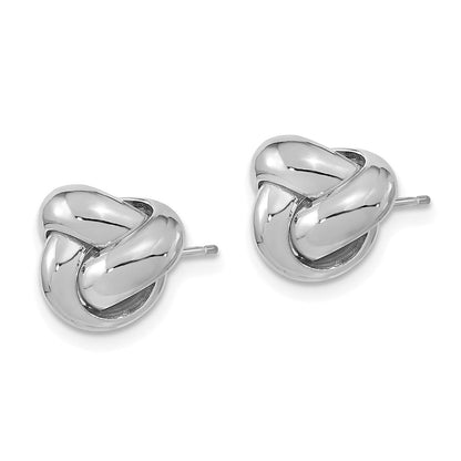14K Weißgold Poliert Liebe Knoten Ohrstecker