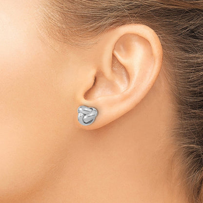 14K Weißgold Poliert Liebe Knoten Ohrstecker