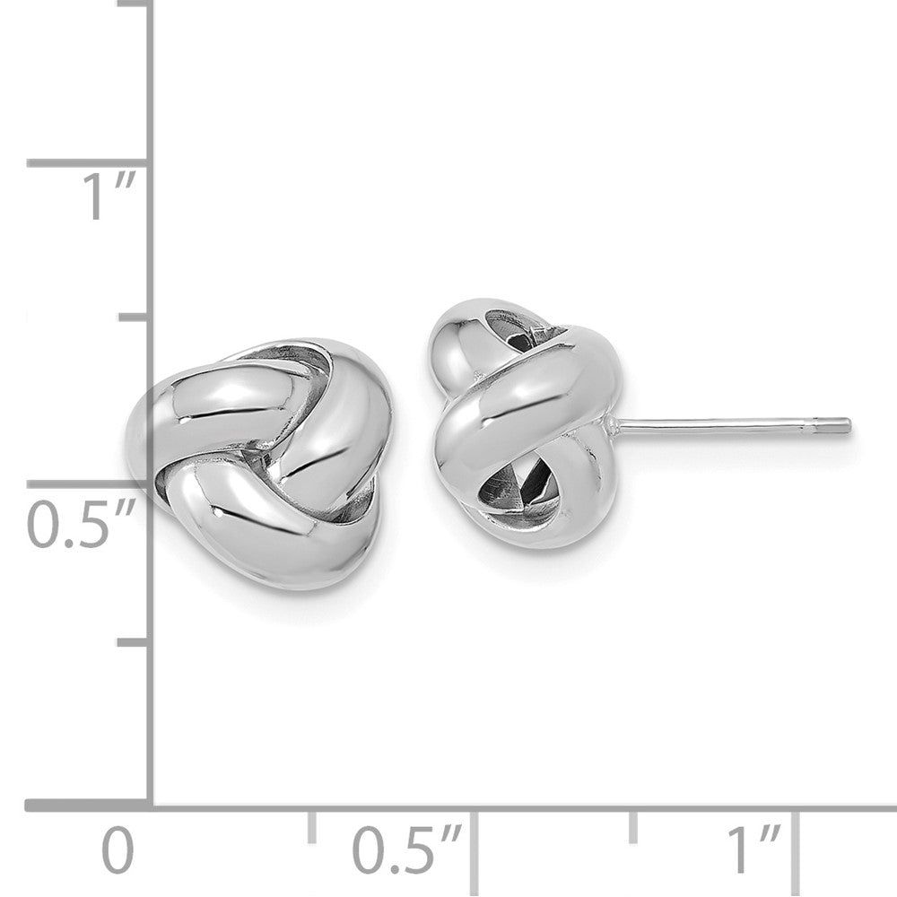 14K Weißgold Poliert Liebe Knoten Ohrstecker