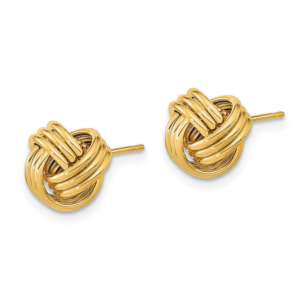 14K Gelbgold Poliert Dreifach Liebe Knoten Ohrstecker