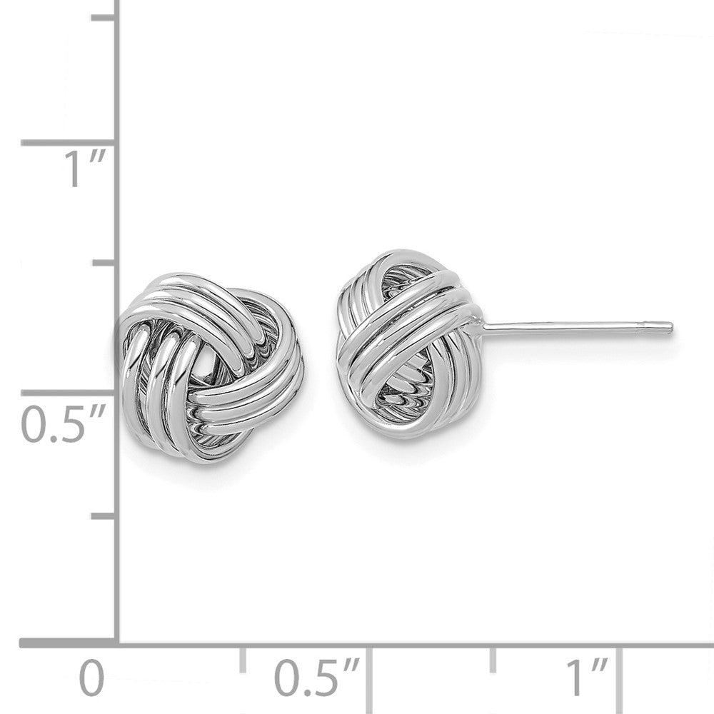 14K Weißgold Poliert Dreifach Liebe Knoten Ohrstecker