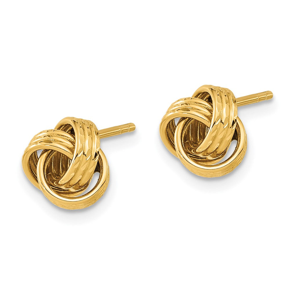 14K Gelbgold Poliert Liebe Knoten Ohrstecker