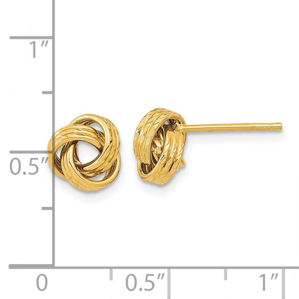 14K Gelbgold Poliert Liebe Knoten Ohrstecker