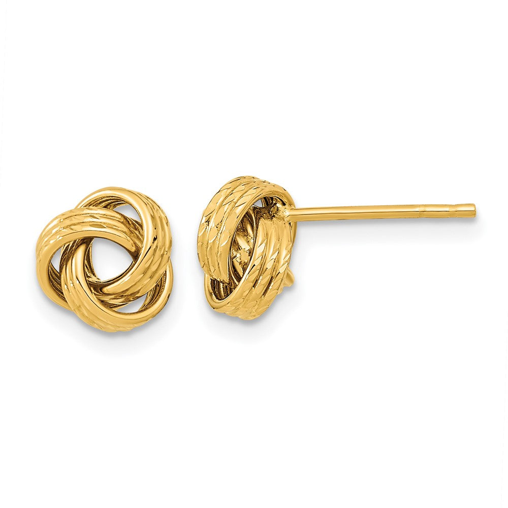 14K Gelbgold Poliert Liebe Knoten Ohrstecker