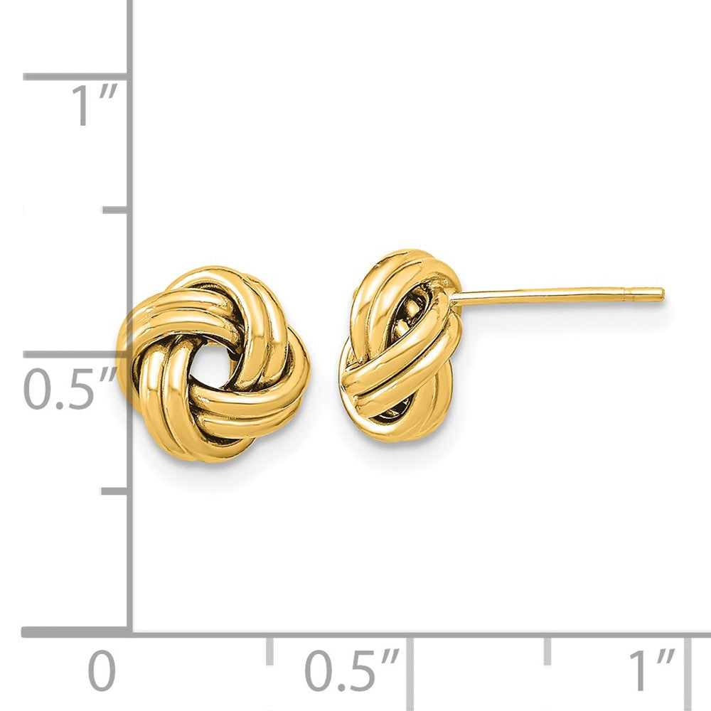 14K Gelbgold Poliert Doppelt Liebe Knoten Ohrstecker
