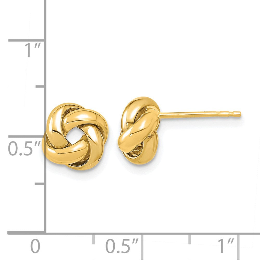 14K Gelbgold Poliert Liebe Knoten Ohrstecker